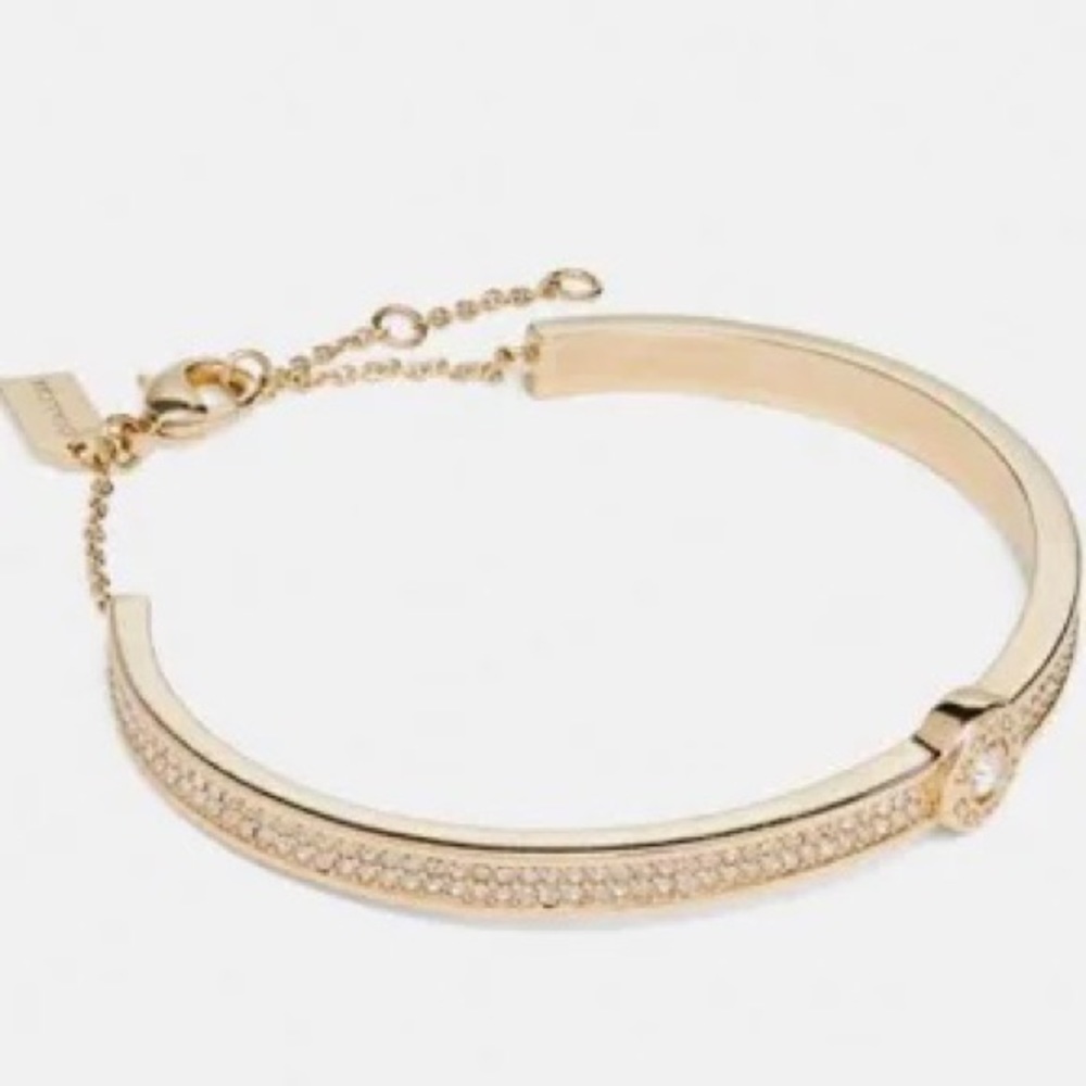 Coach open circle pavé bangle bracelet